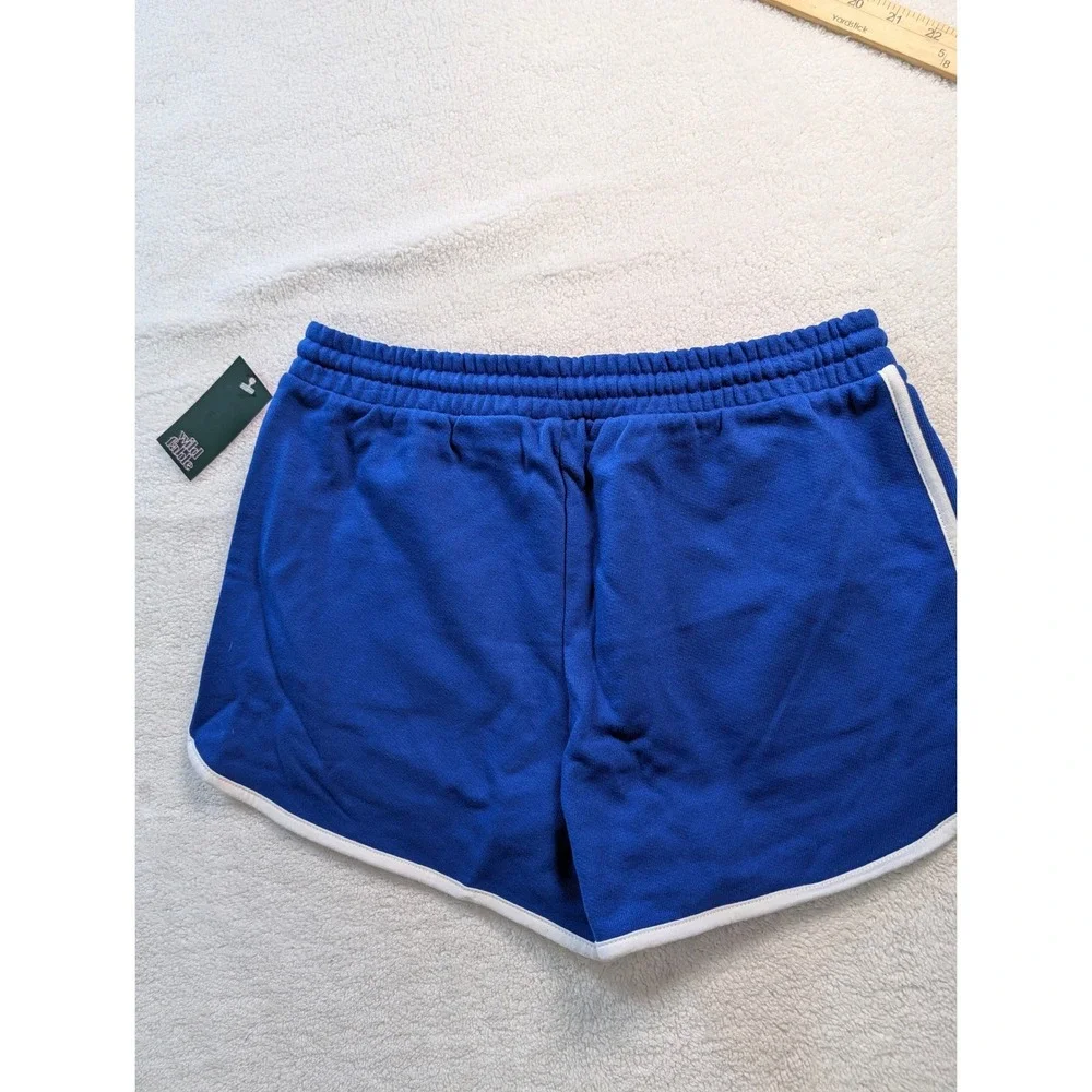 Wild Fable Womens Blue Dolphin Hem Athletic Shorts Drawstring Waist Pockets M
